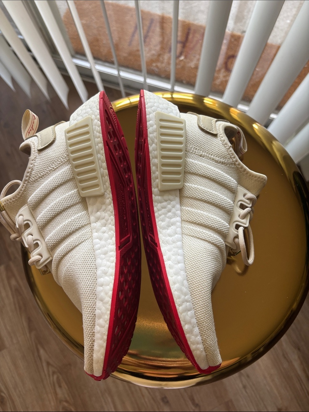 Adidas Valentine’s ❤️ Cream and Red NMD_R1 Sneakers - Picture 4 of 15
